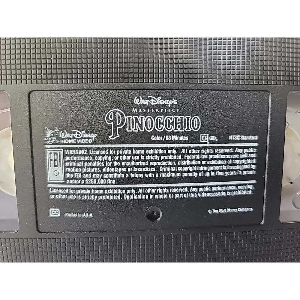 Disney pinocchio vhs